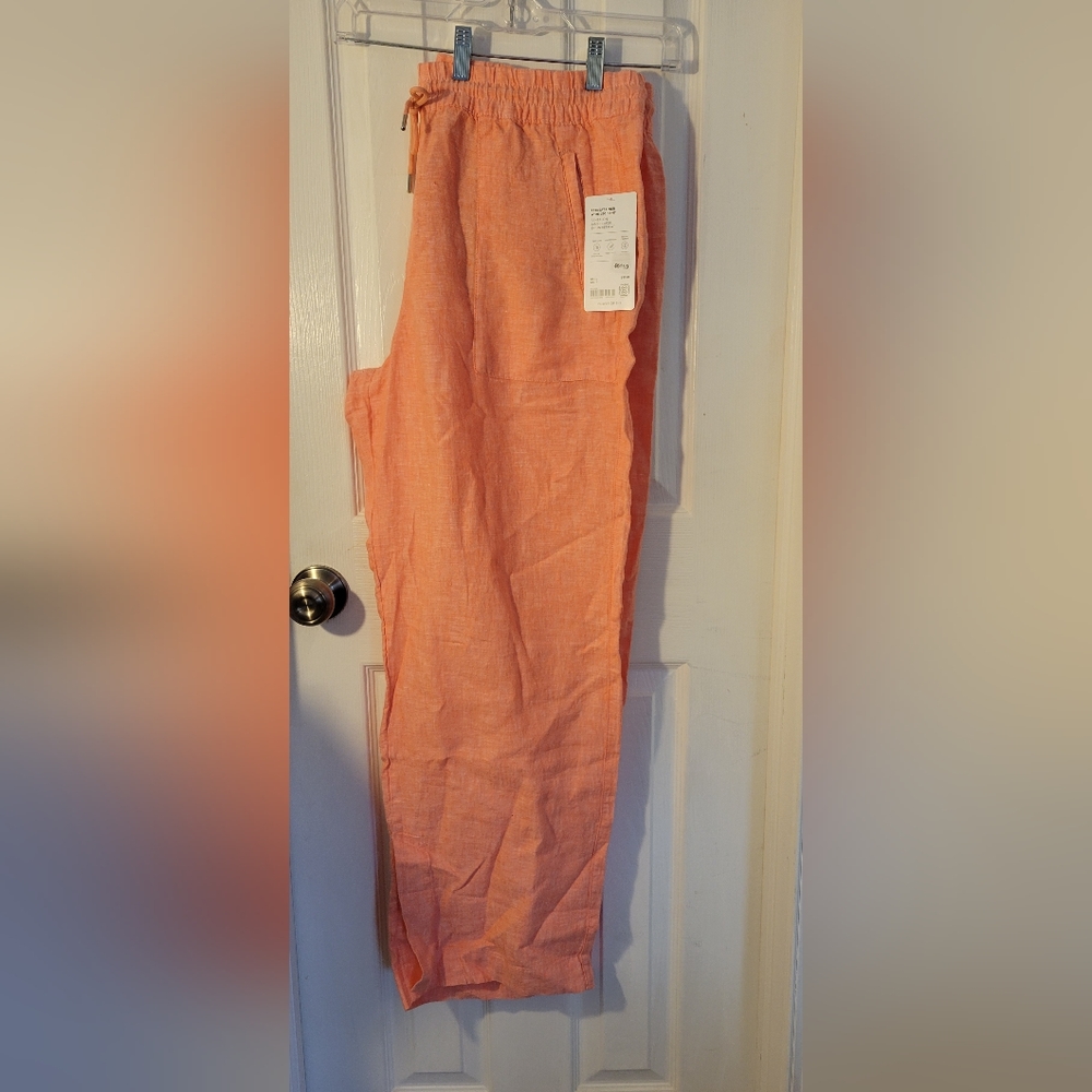 Athleta Retreat Linen wide leg pants sz 14 NWT